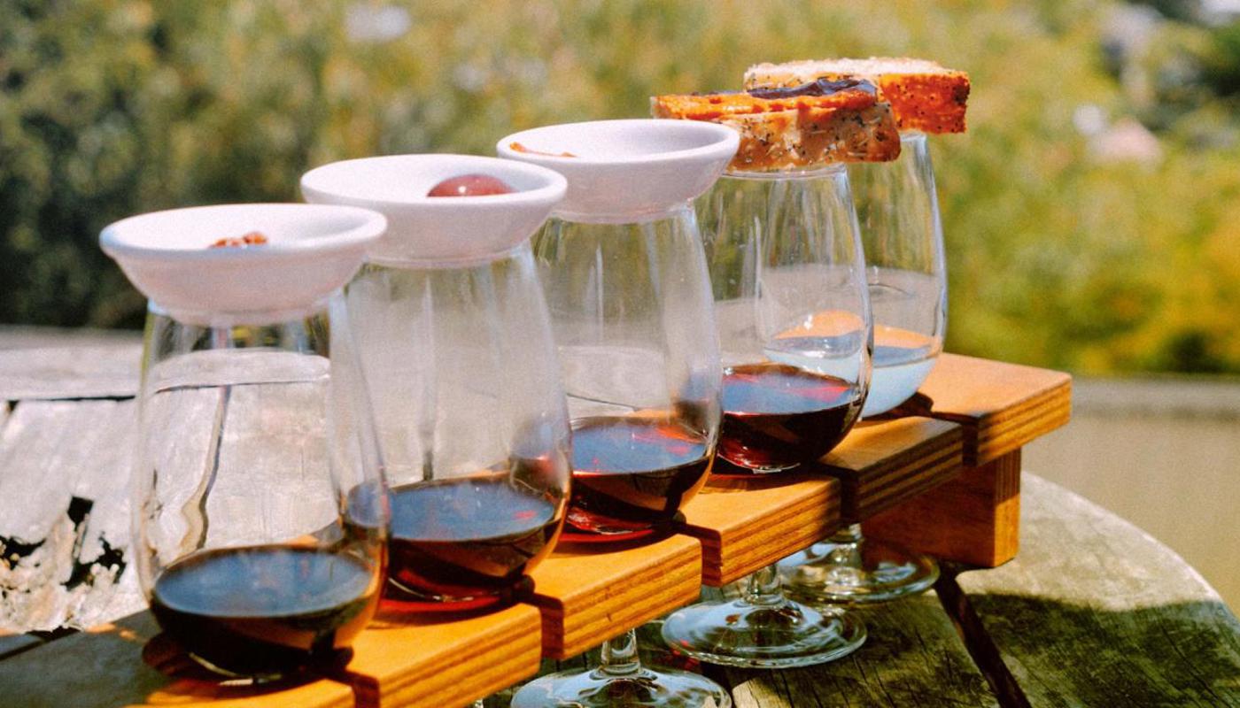 Food pairing wine tasting at Casita Miro Vineyard, Waiheke Island.